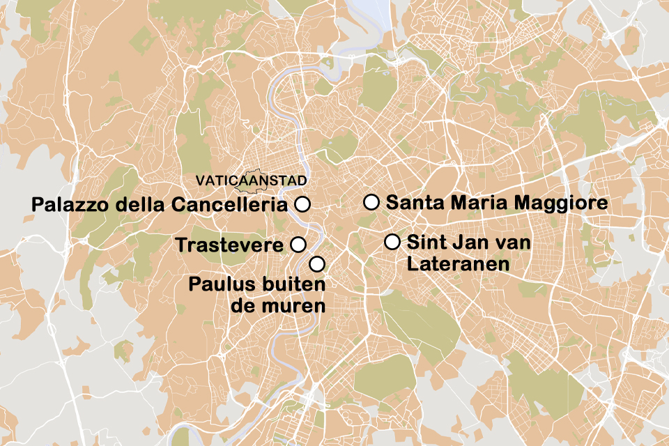 Routekaart SRC-reis Rome Musica Sacra