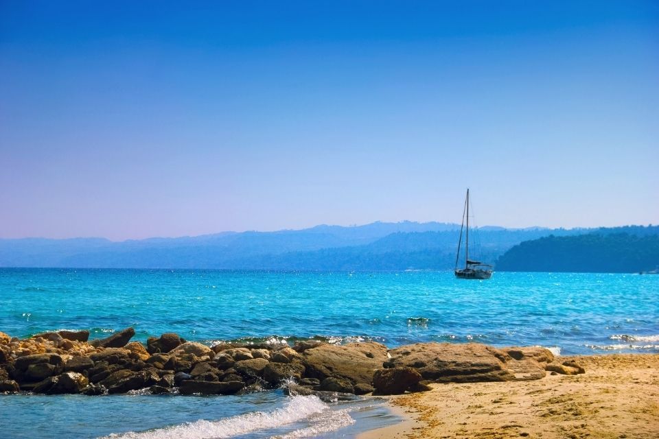 Kustplaats nabij Thessaloniki, Griekenland