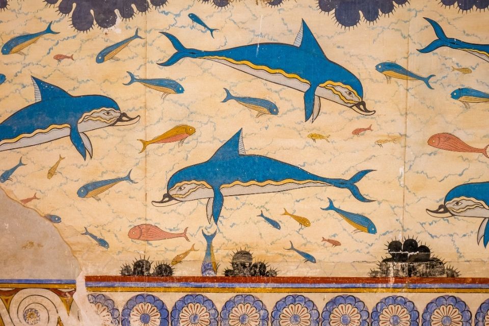 De opgraving van Knossos op Kreta, Griekenland