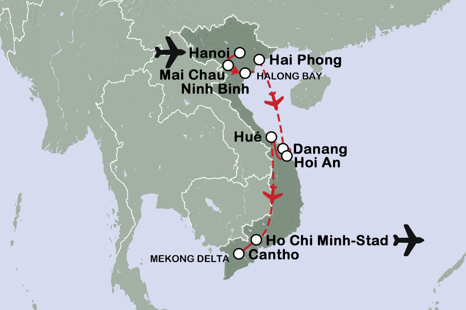 Routekaart Vietnam