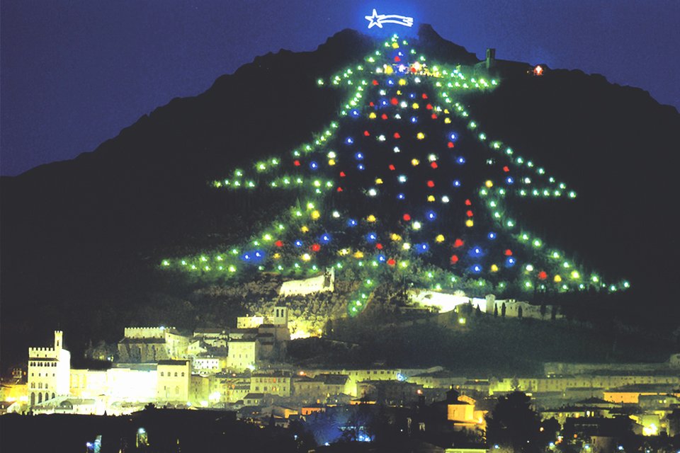 Kerst in Gubbio, Italië