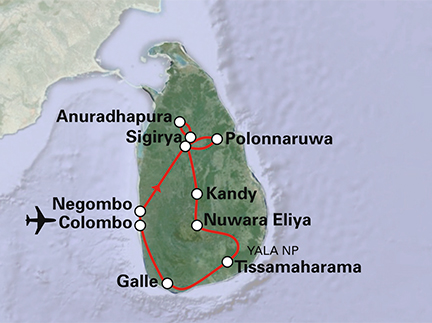 Routekaart Sri Lanka