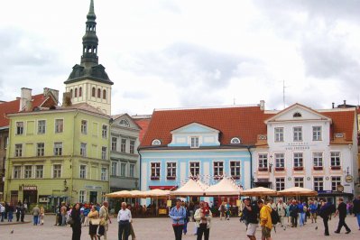 Torenplein in Tallinn, Estland Torenplein in Tallinn, Estland