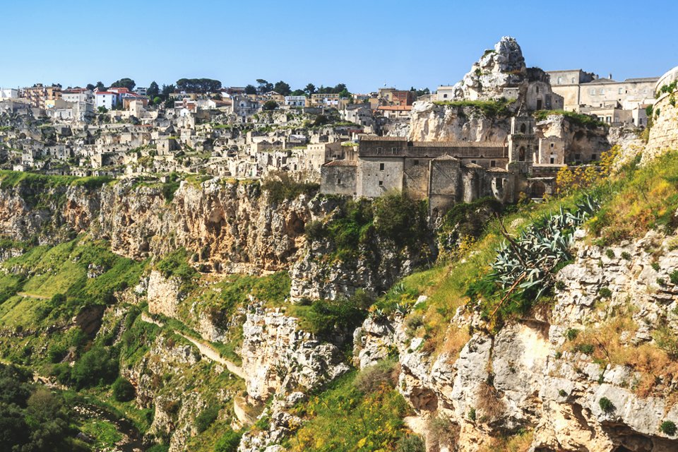 Grotwoningen Matera in Puglia, Italië