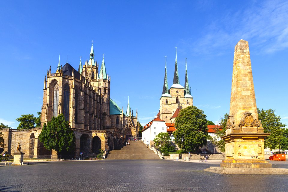 Dom en Severikirche in Erfurt, Duitsland