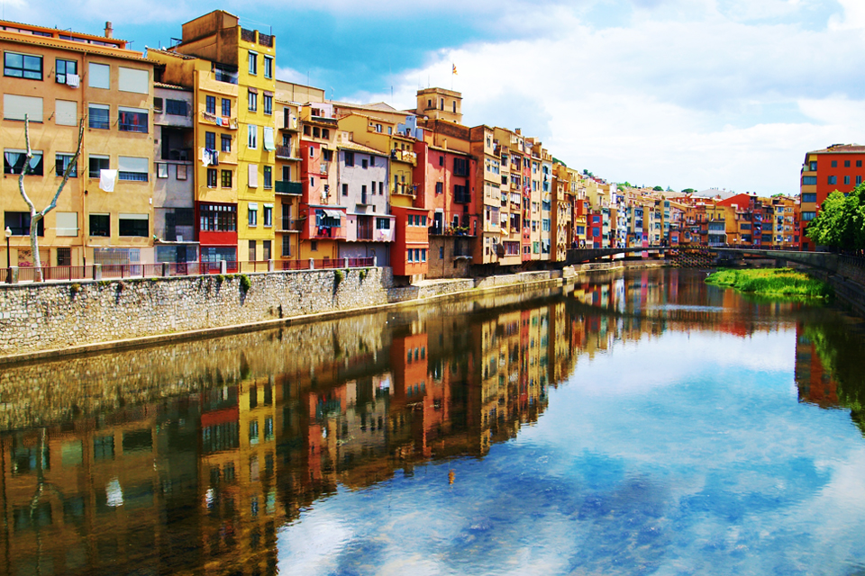 Gracht in Gerona, Spanje