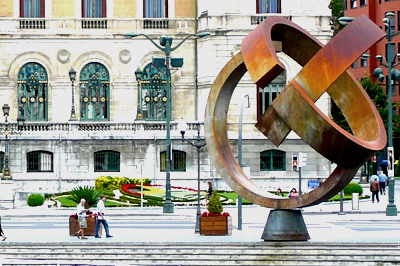 Sculptuur van Oteiza in Bilbao | Foto Peter van de Wiel, Spanje