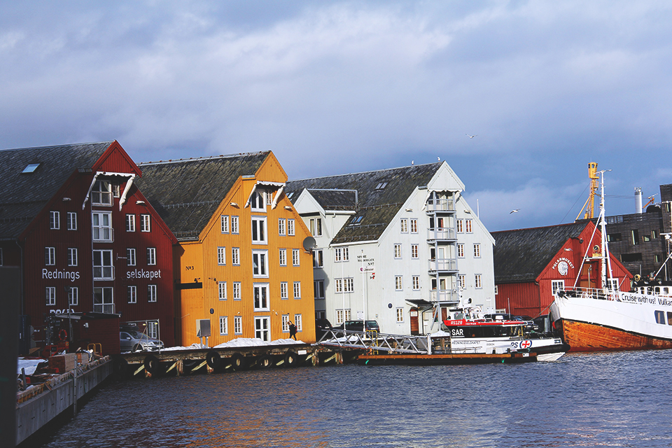 De haven van Tromsø, Noorwegen
