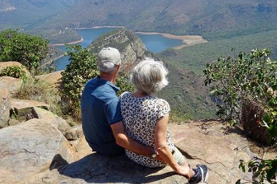 Uitzicht van Bourke's Luck Potholes, Zuid-Afrika