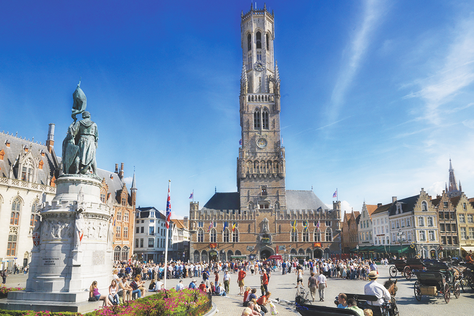 De Grote Markt in Brugge, België