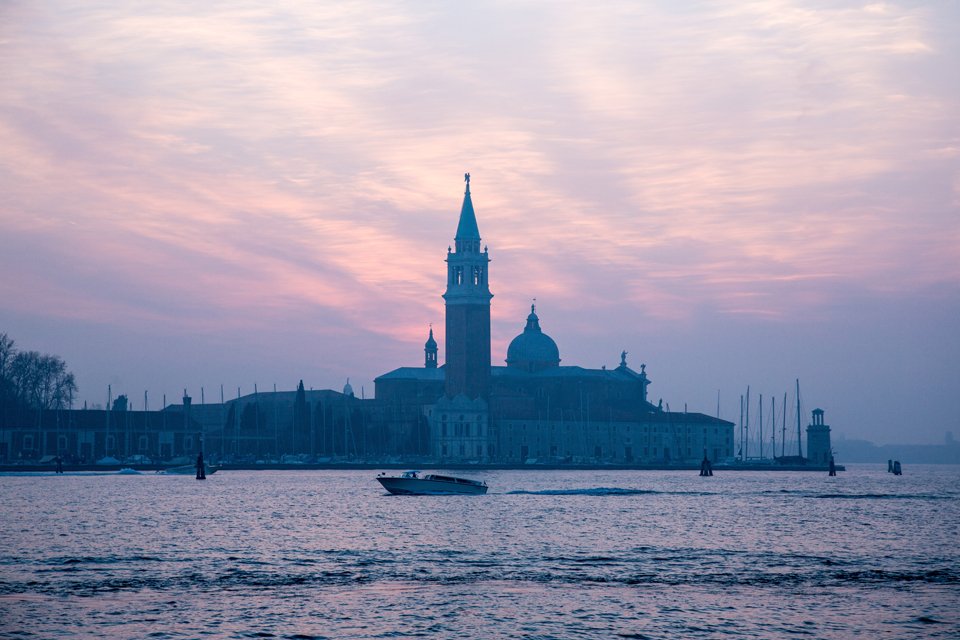 Zonsondergang Venetië, Italië
