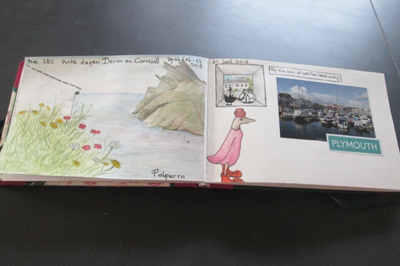 Tekening van mevrouw Kemp bij haar reis Devon & Cornwall, Groot-Brittannië