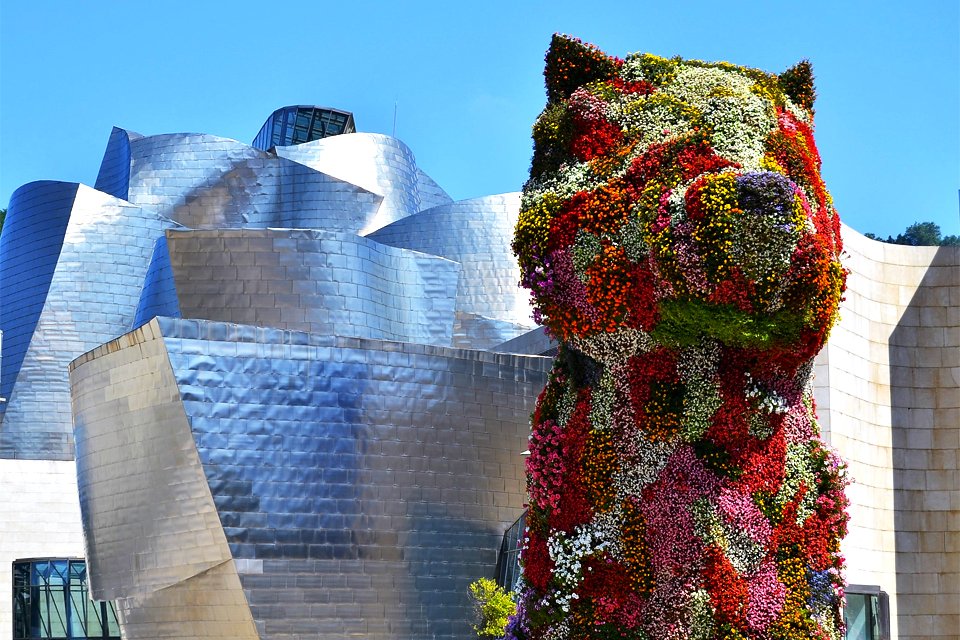 Puppy voor Guggenheim in Bilbao, Spanje