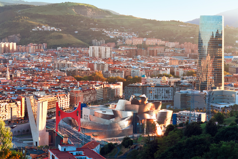 Zicht op Bilbao, Spanje