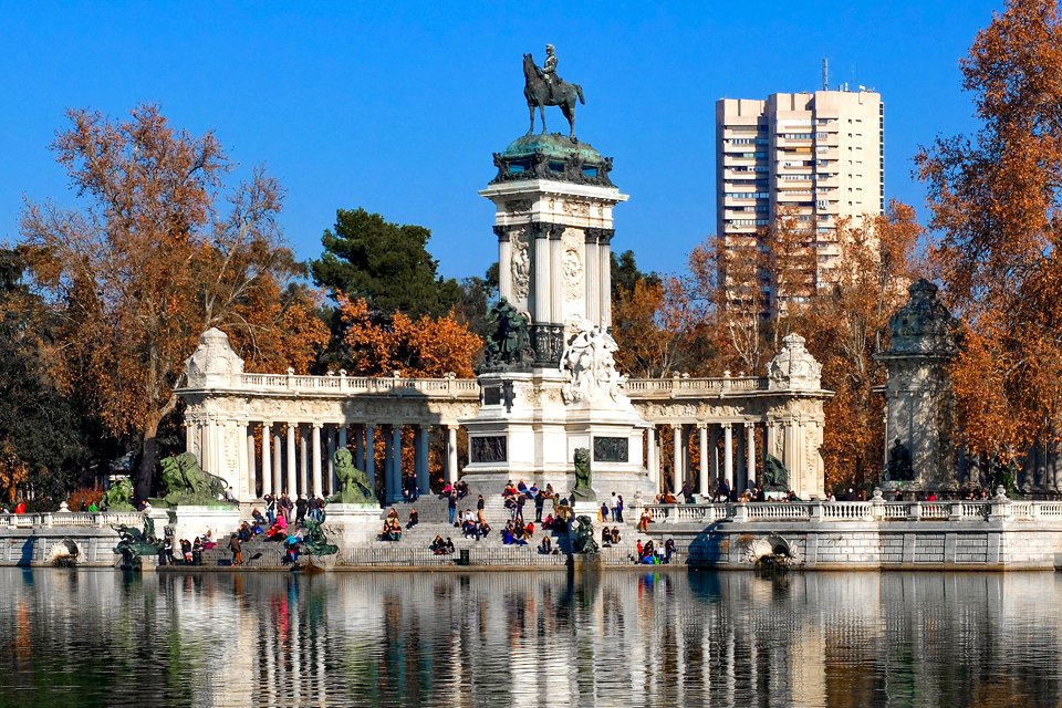 Retiro-park in Madrid, Spanje