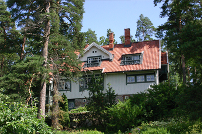 Buitenzijde van het huis van Sibelius in Ainola, Finland