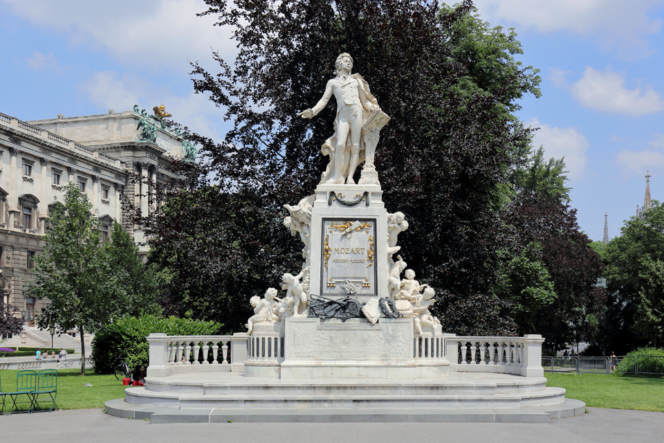 Standbeeld van Mozart in Wenen, Oostenrijk