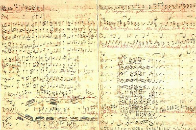 Kopie van de Matthäus-Passion door Bach zelf rond 143-46, Duitsland