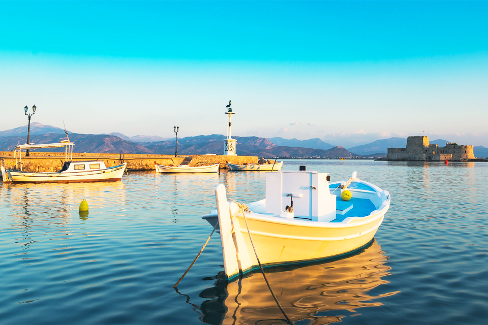 Bootje in Nauplion, Griekenland