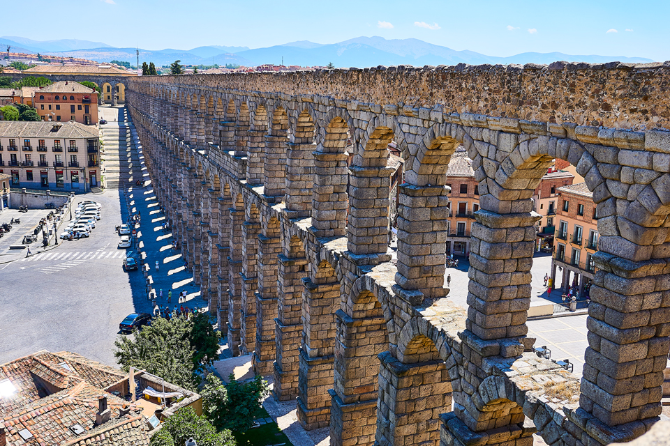 Romeins aquaduct in Segovia, Spanje