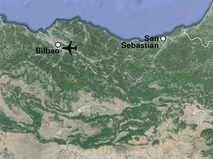 Routekaart Bilbao en San Sebastián