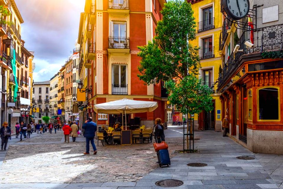 De wijk La Latina in Madrid, Spanje