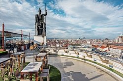 Dakterras van het Circulo de Bellas Artes in Madrid, Spanje Dakterras van het Circulo de Bellas Artes in Madrid, Spanje