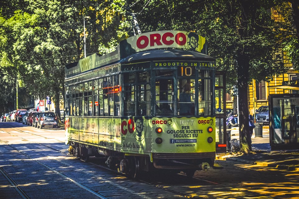 Tram in Milaan, Italië