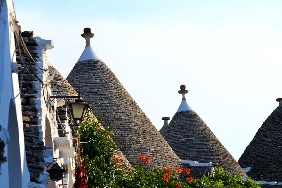 Trullihuizen in Alberobello in Apulië, Italië