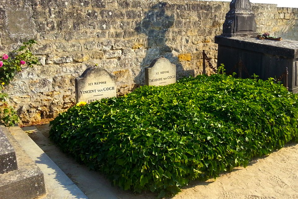 Het graf van Vincent en Theo van Gogh in Auvers-sur-Oise, Frankrijk