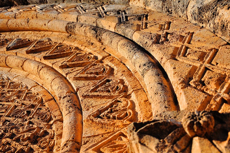 Detail van de San Francesco in Gerace in Calabrië, Italië