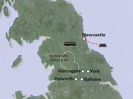 Routekaart Kerst in Yorkshire