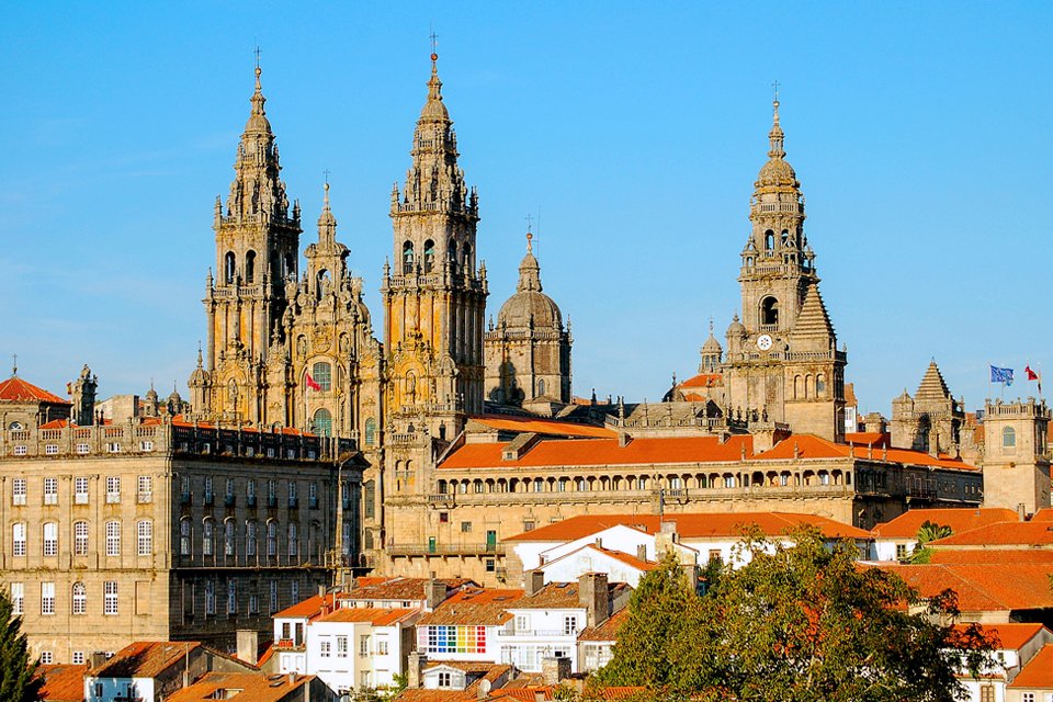 De kathedraal van Santiago de Compostela in Spanje