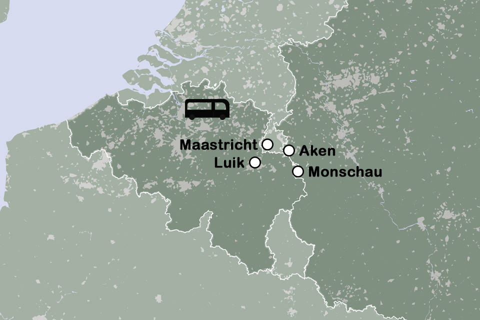 Routekaart Kerst in keizerstad Aken