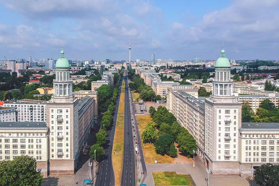 Karl-Marx-Allee in Berlijn, Duitsland