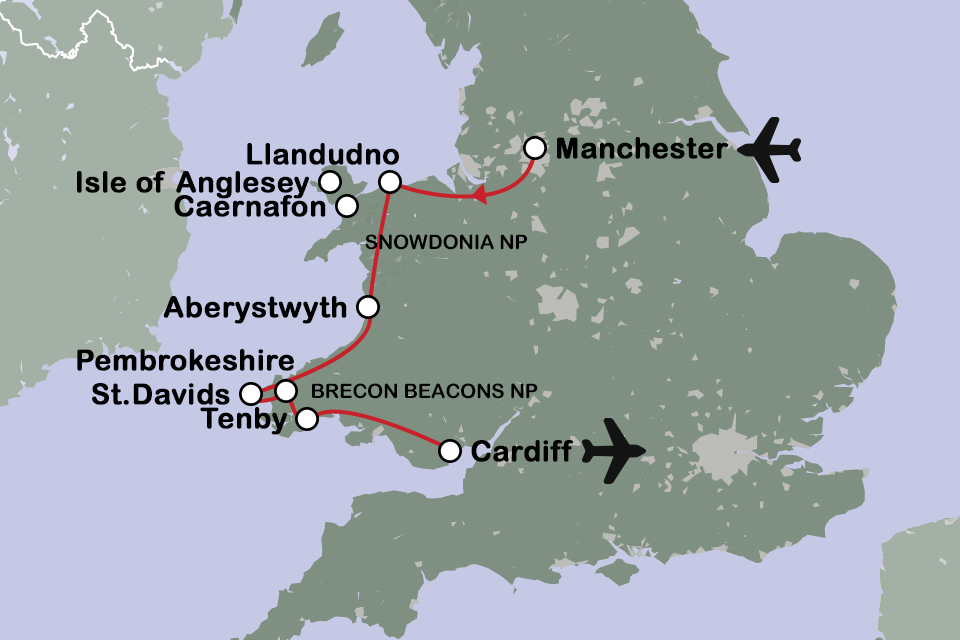 Routekaart Mystiek Wales