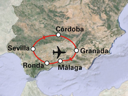 Routekaart Semana Santa in Andalusië