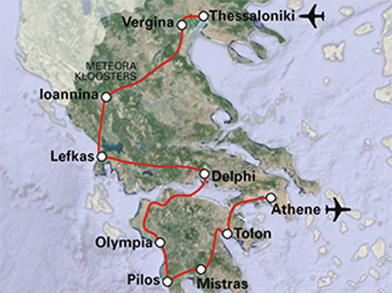 Routekaart Griekenland