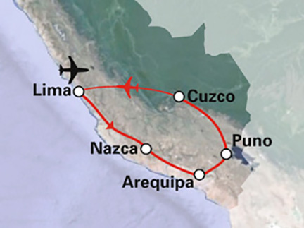 Routekaart Peru
