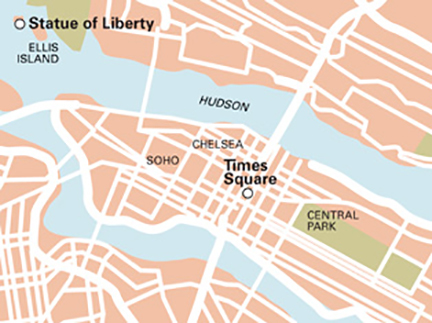 Routekaart New York
