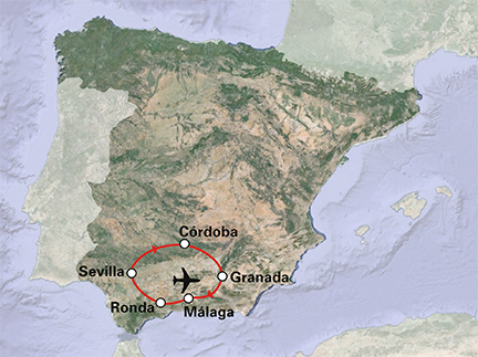 Routekaart Andalusië