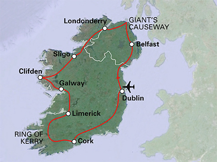 Routekaart Ierland