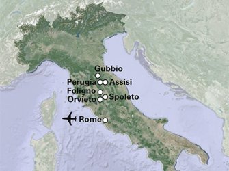 Routekaart Umbrië