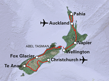 Routekaart Nieuw-Zeeland compleet