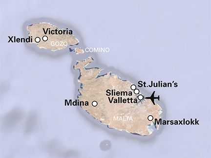 Routekaart Meditarraans Malta