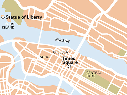 Routekaart New York