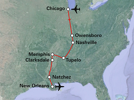 Routekaart Muziekreis Amerika met Leo Blokhuis
