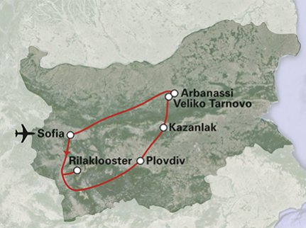 Routekaart Bulgarije Routekaart Bulgarije