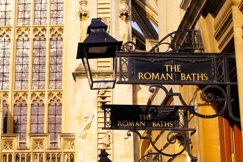 De Roman Baths in Bath, Engeland