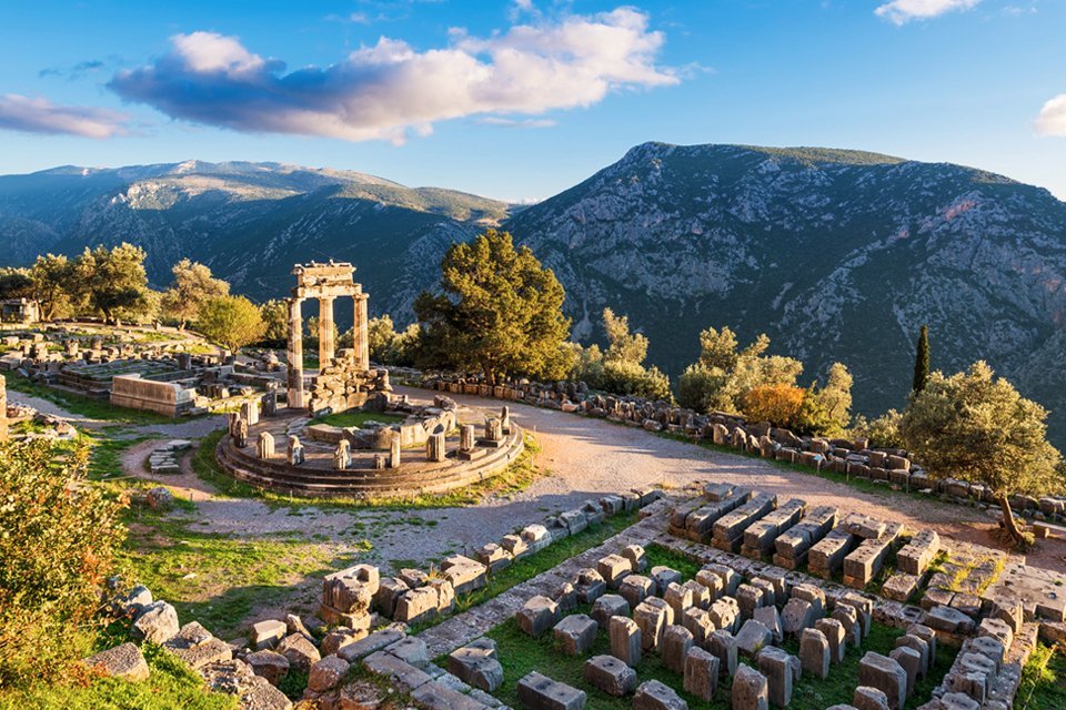 Opgraving in Delphi, Griekenland